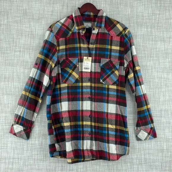 Matchstick Argus Flannel shirt Womens Size L Plaid NWT 1853 - Picture 1 of 8